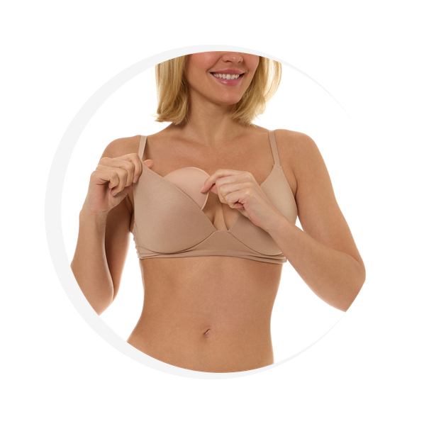 model inserting push up pad into her top