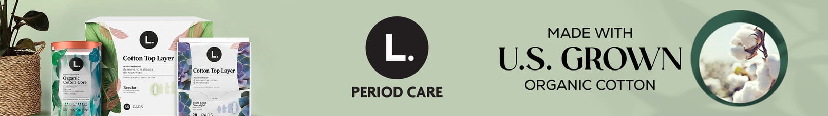 L products on a light green background