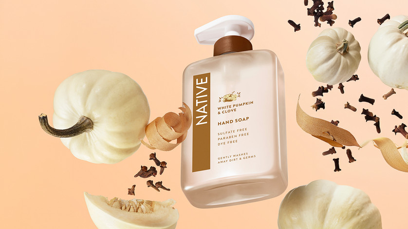Native White Pumpkin and Clove on a light orangish background