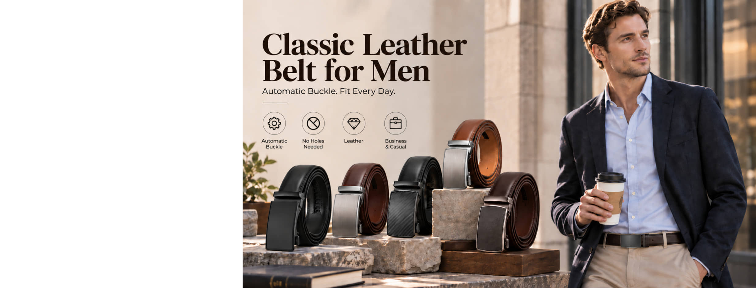 A poster promoting men belts