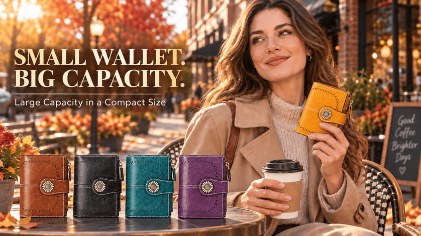 a collage of wallets