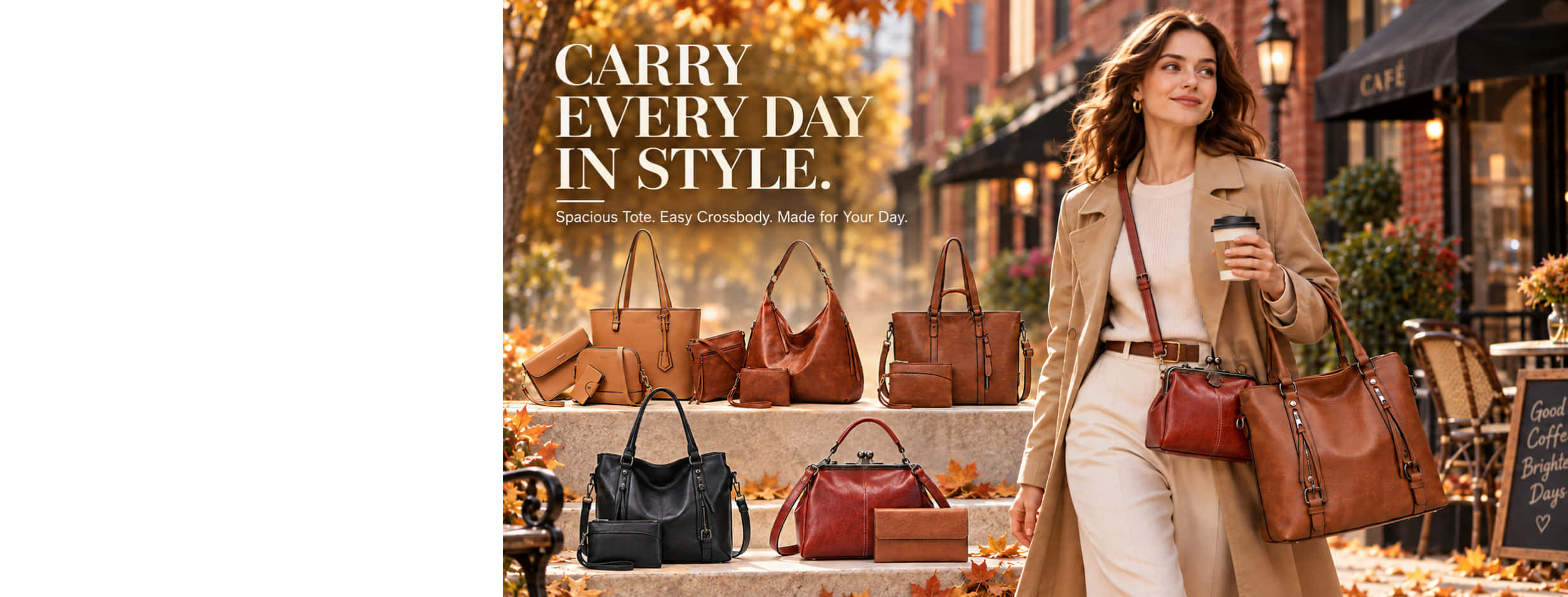 A poster promoting ladies bags