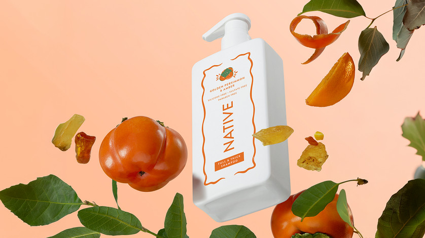 Native Persimmon and Amber on a light orange background