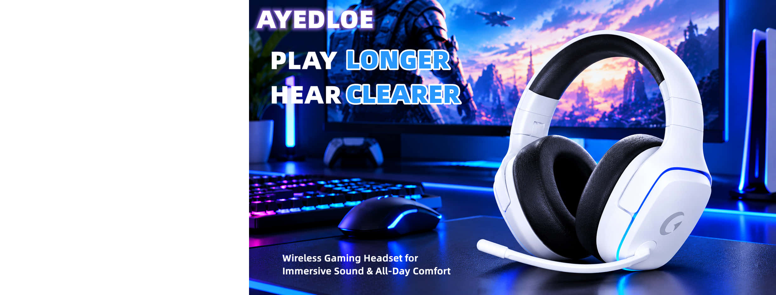 Wireless Gaming Headset for Immersive Sound All-Day Comfort