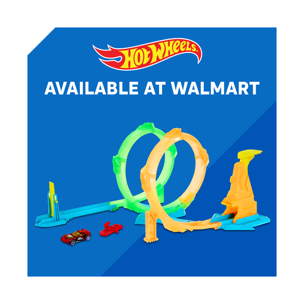 Blue background with racetrack